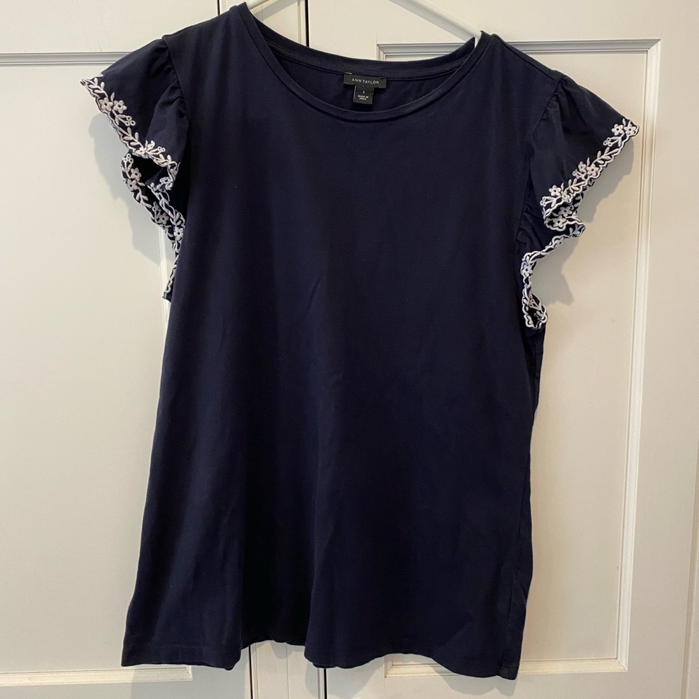 Ann Taylor Tee - Blue - Size Small